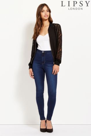 Lipsy Lace Sleeve Bomber Jacket